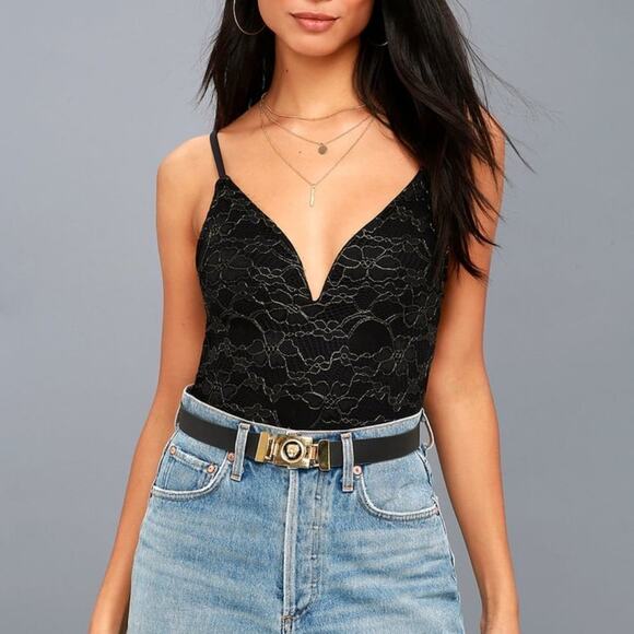 NWT Amuse Society Azalea Bodysuit Black Lace Medium - Picture 2 of 16